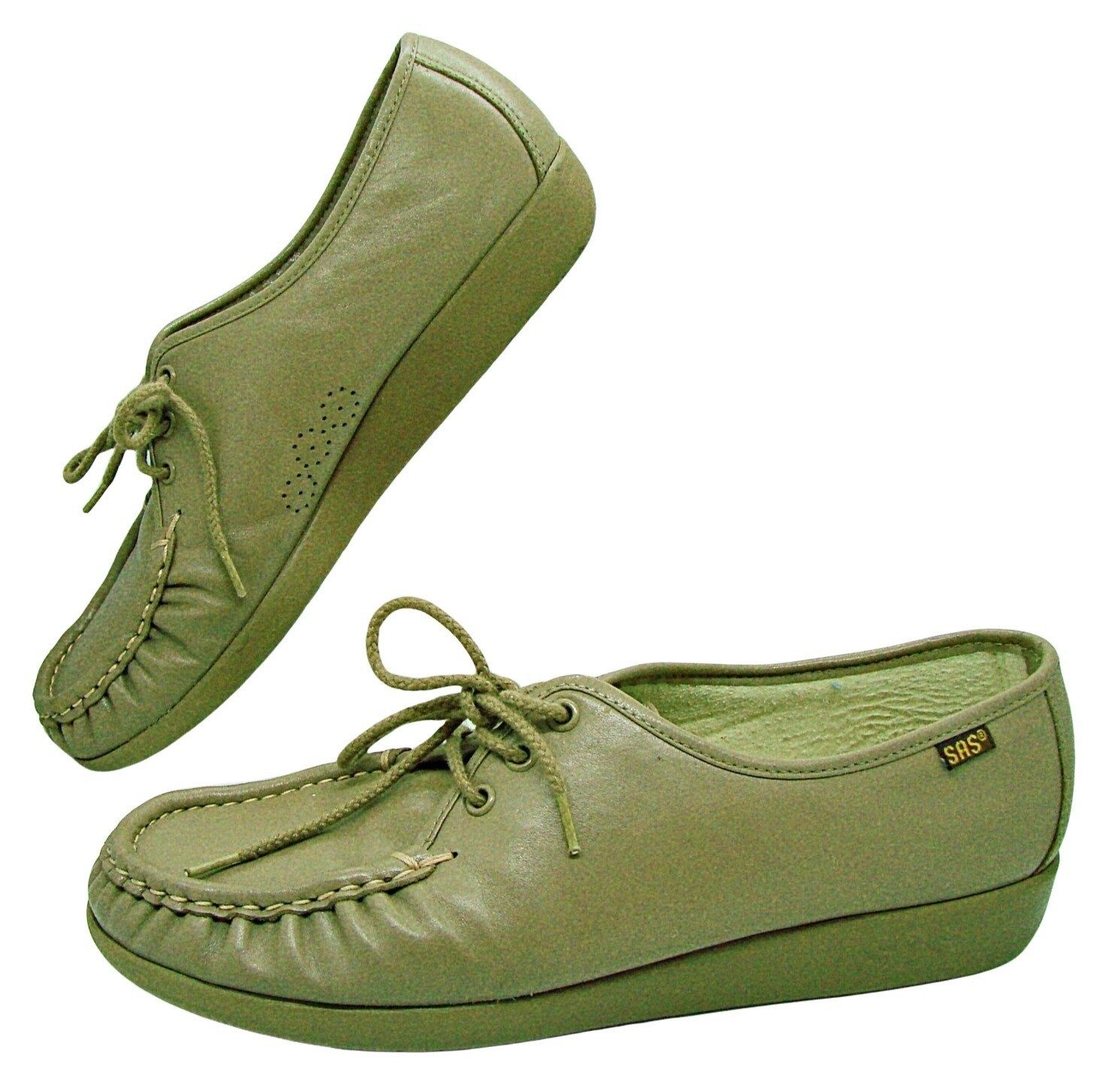 SAS Genuine Handsewn Siesta Tan Oxfords Lace Up Moccasin Toe USA Women’s 10.5