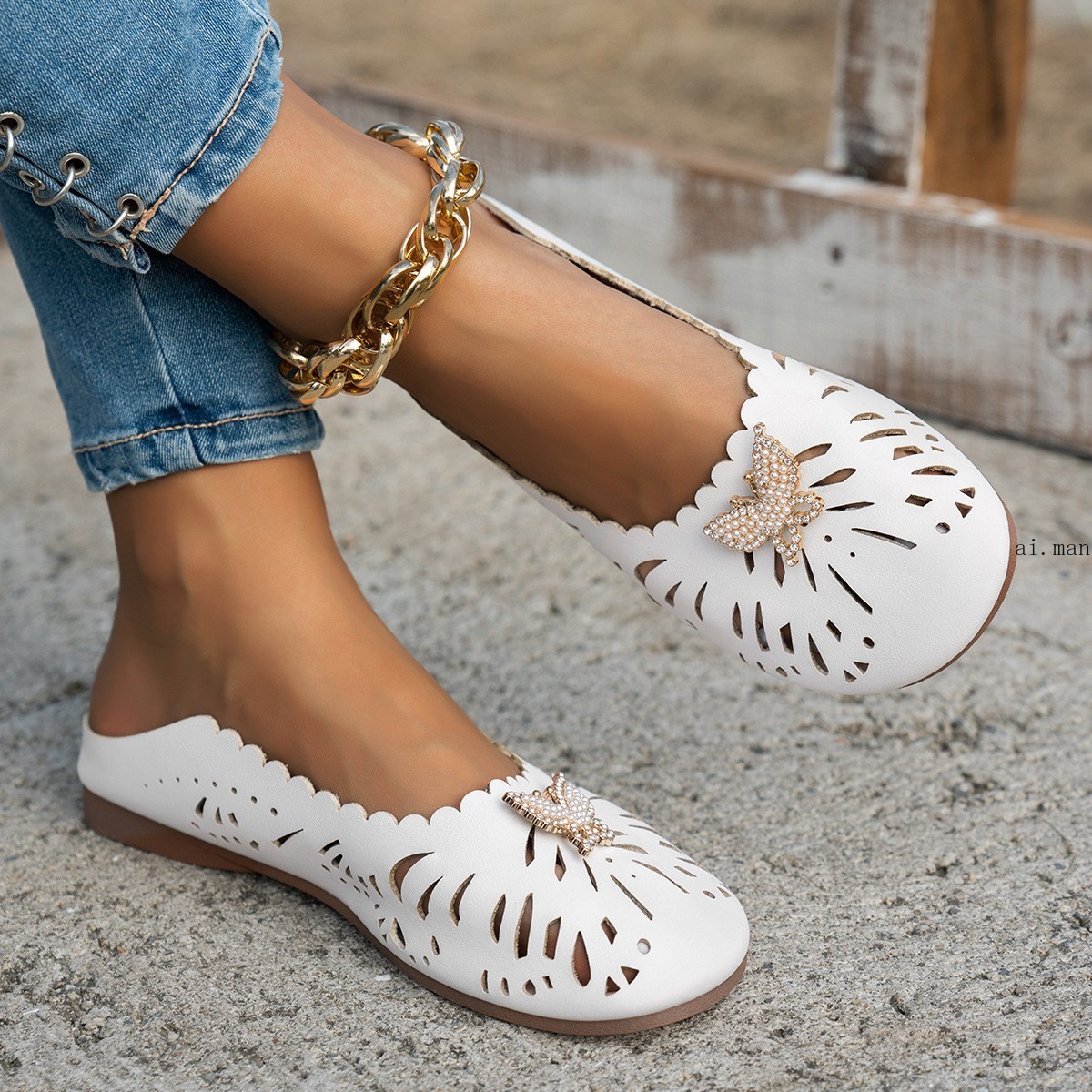 Women’s Hollow Out Closed Toe Mules Slippers Comfort Lighwetight Slip On Shoes