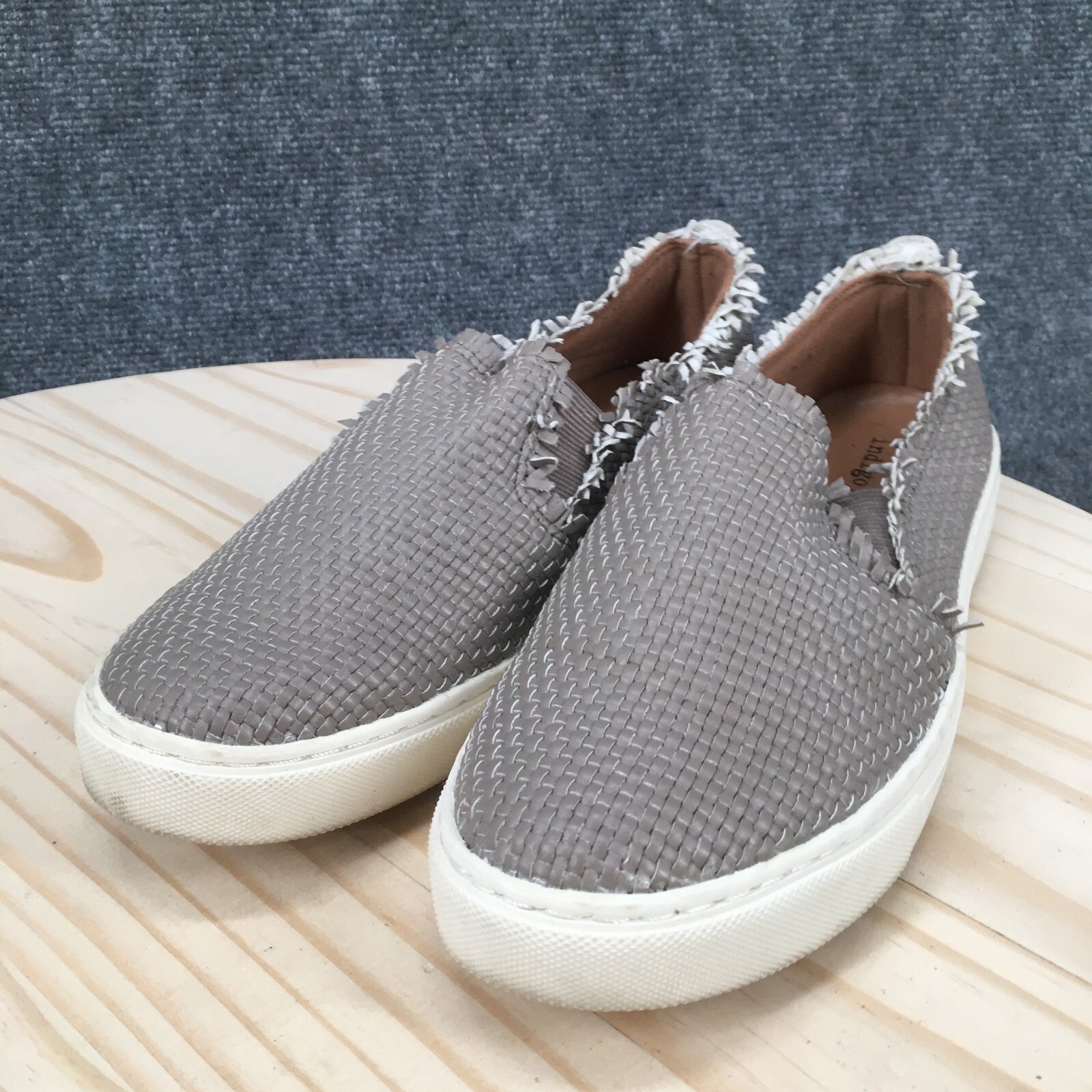 Indigo Rd Shoes Womens 6 M Kicky Slip On Sneakers Gray Woven Comfort Round Toe