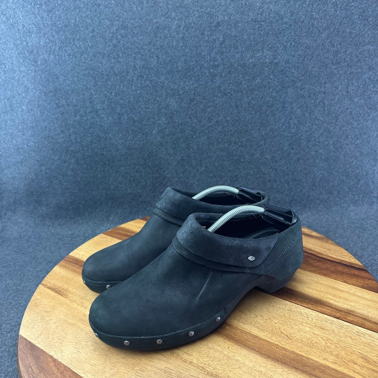 Merrel Shoes Womens 10 Luxe Wrap Casual Slip On Mule Clogs J68660 Black Leather