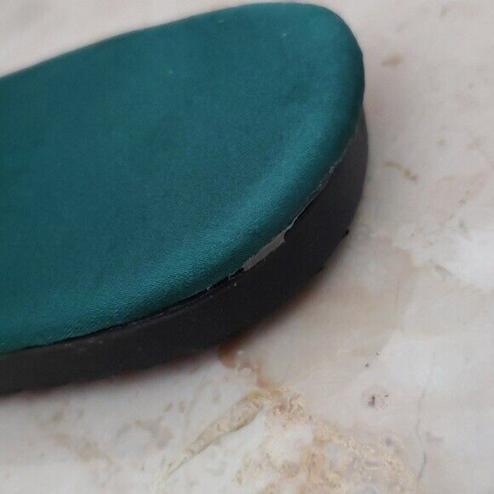 Unusual Green Slip Ons with Bee and Red Flower Size 10