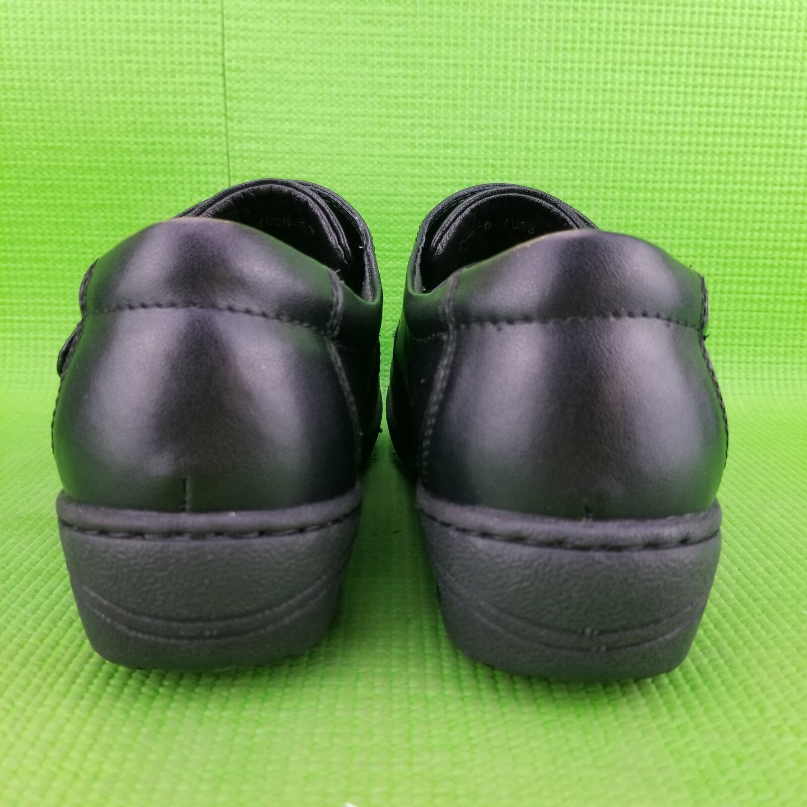 ✅PEDASVON Nursing Restaurant Comfort Shoes Womens 8.5 Black Leather Light Loafer