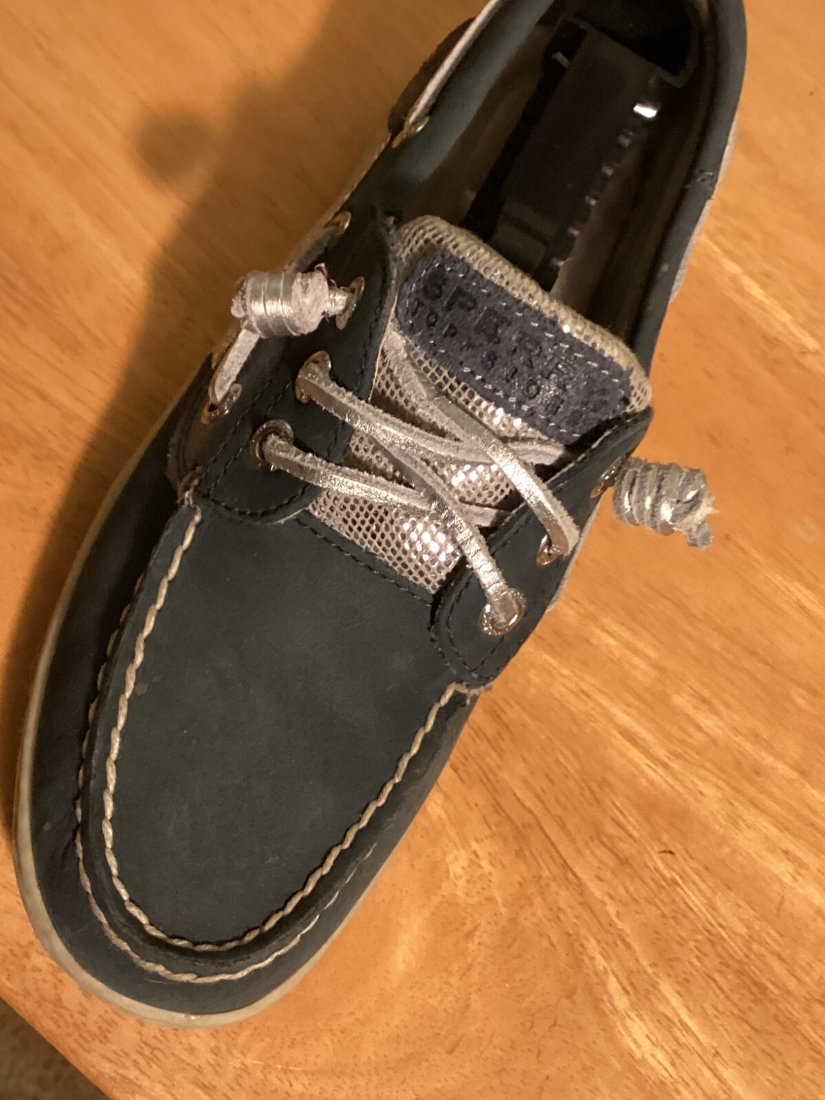 Sperry Women’s Top-Sider Blue Koifish Textured Stripe Slip On Boat Shoe Size 5M