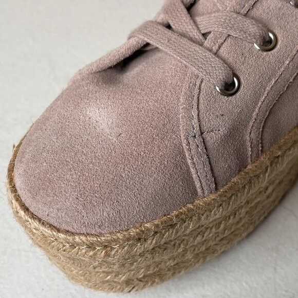 Steve Madden Hampton Tan Suede Platform Espadrille Sneakers Size 10