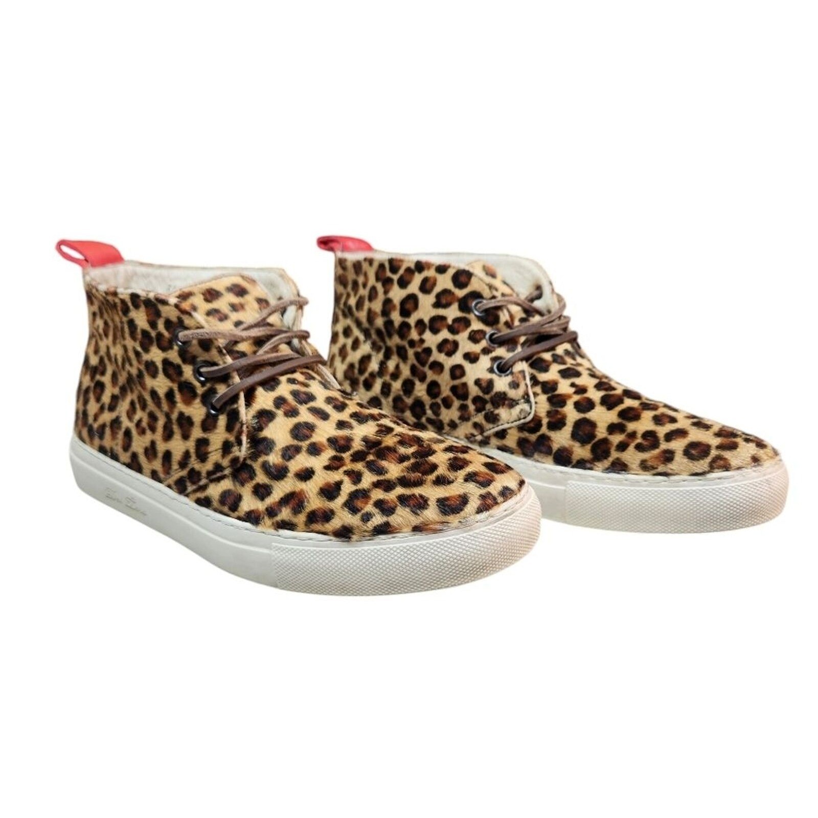 Del Toro Leopard Pony Hair Chukka Sneakers Anthropologie 7 Italian