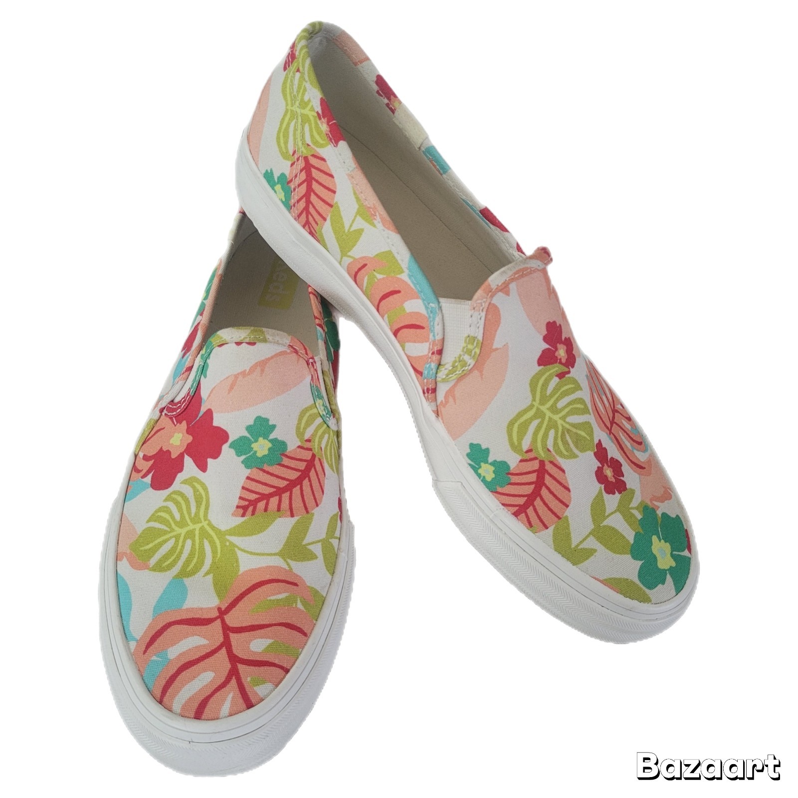 Keds Women’s Floral Canvas Upper Cushioned Comfort Slip-in Loafers Flats 8
