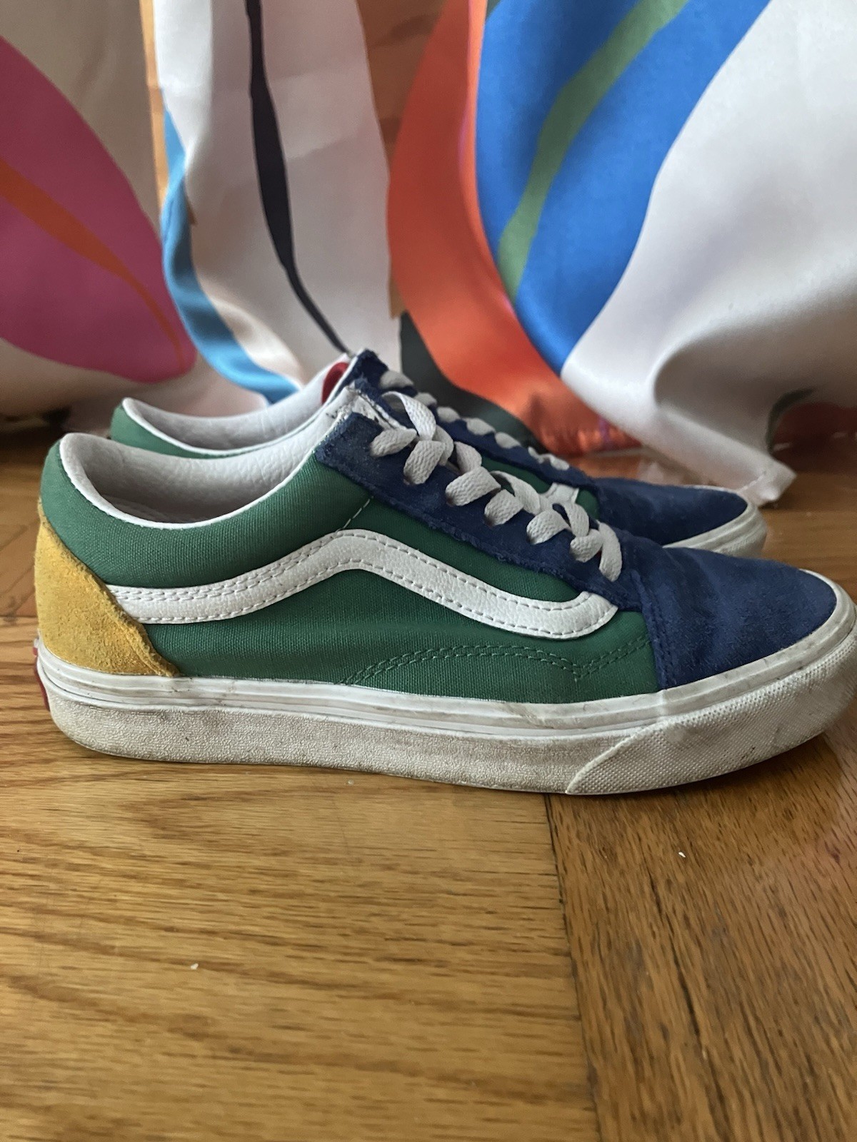 Vans Old Skool Yacht Club Rainbow Suede Low Skate Sneakers M 5 W 6.5