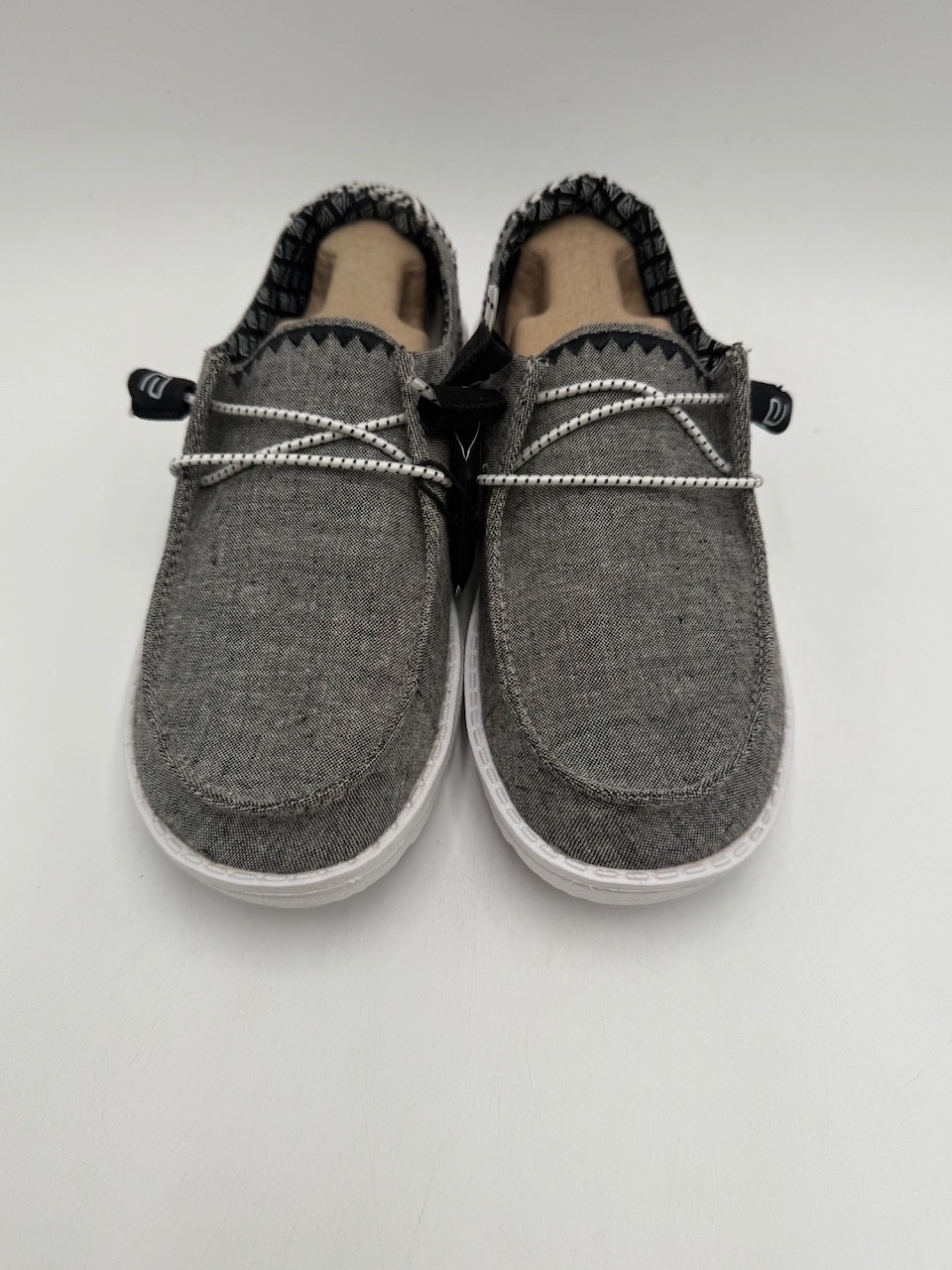 Hey Dude WENDY CHAMBRAY ONYX Women’s NEW Slip On Grey Multiple Sizes