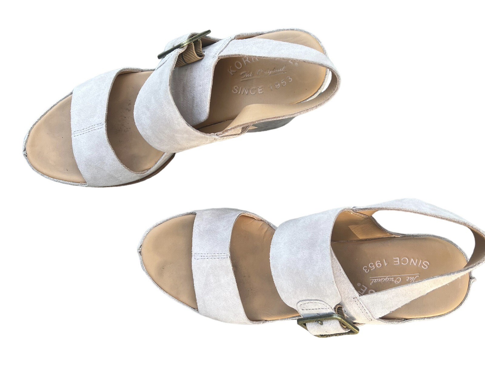 Kork-Ease San Carlos Natural Wedge Light Pink Suede Size 9 M