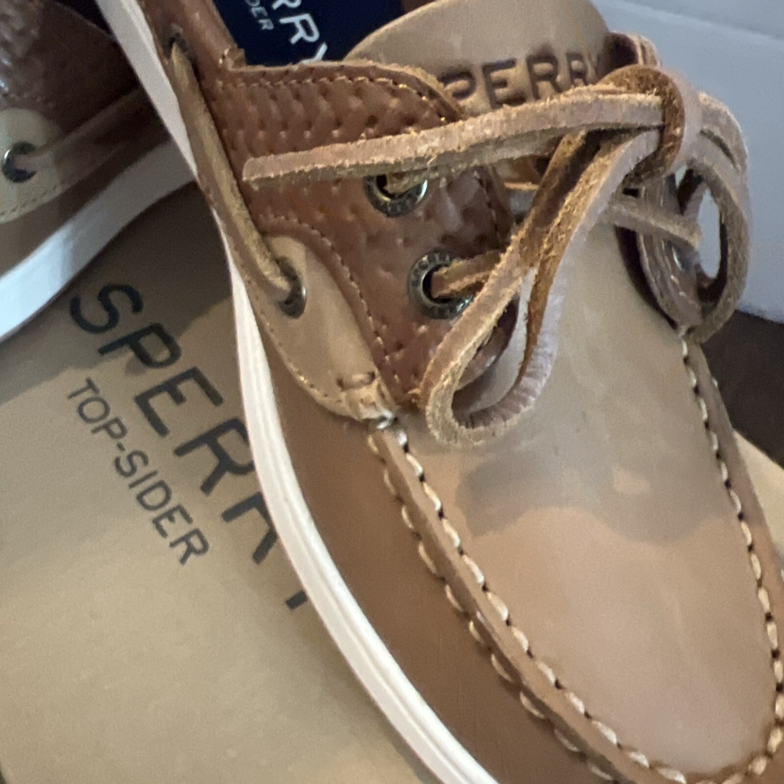 SPERRY Top Sider Women’s Size 5.5 M Koifish 2 Eye Boat Shoes Linen/Oat 95589
