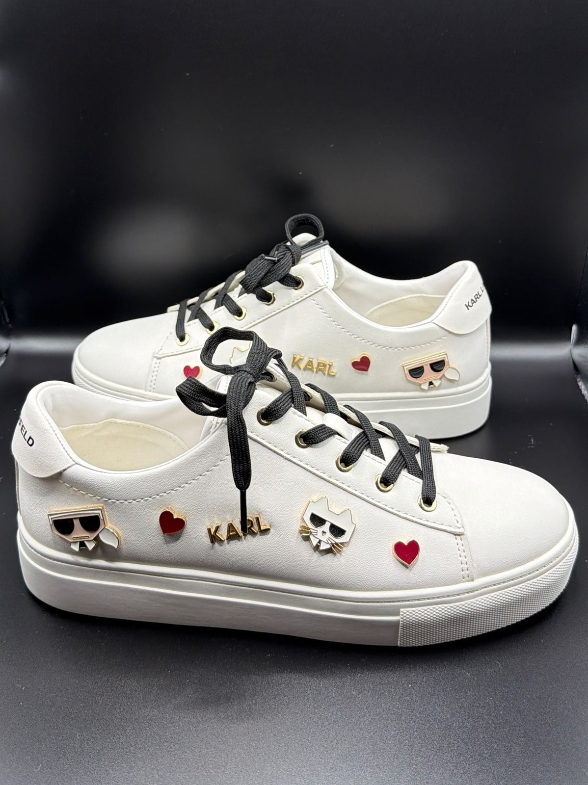 NWOT* Karl Lagerfeld Paris Women’s Cate Pins Embellished Sneakers*Size 8*