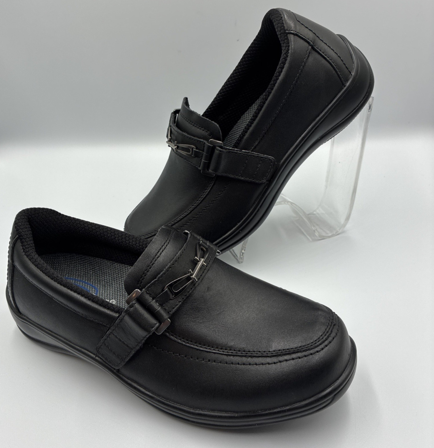 ORTHOFEET Women’s Shoes Chelsea 817 Black Leather Loafer Size 8 EE ExtraWide NEW