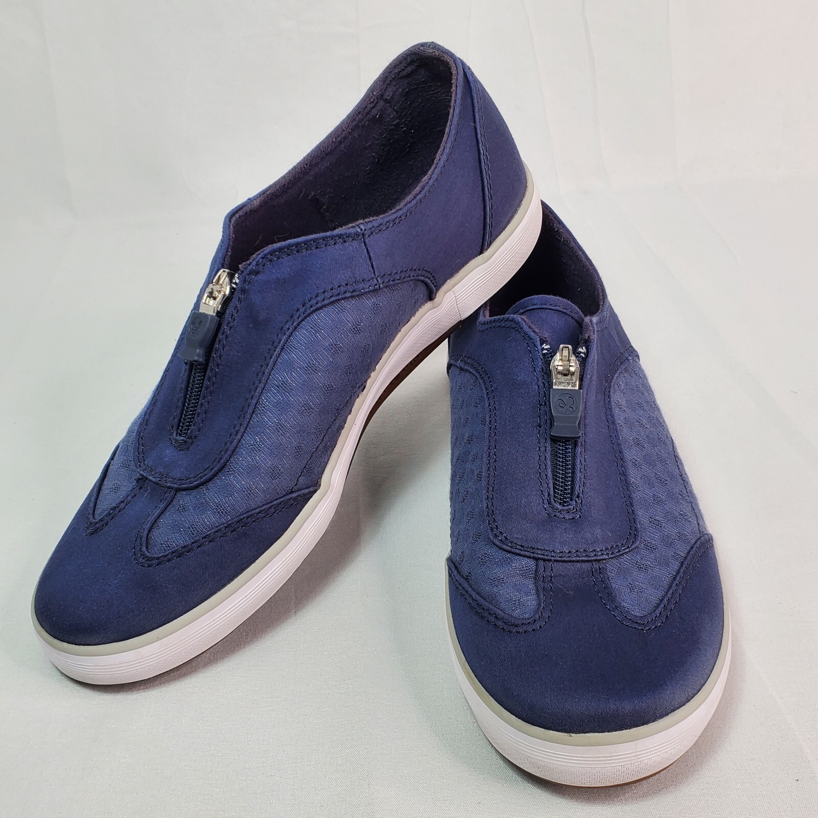 Grasshoppers Womens Size 6M Blue Zipper Logo Comfort Shoes EF50048
