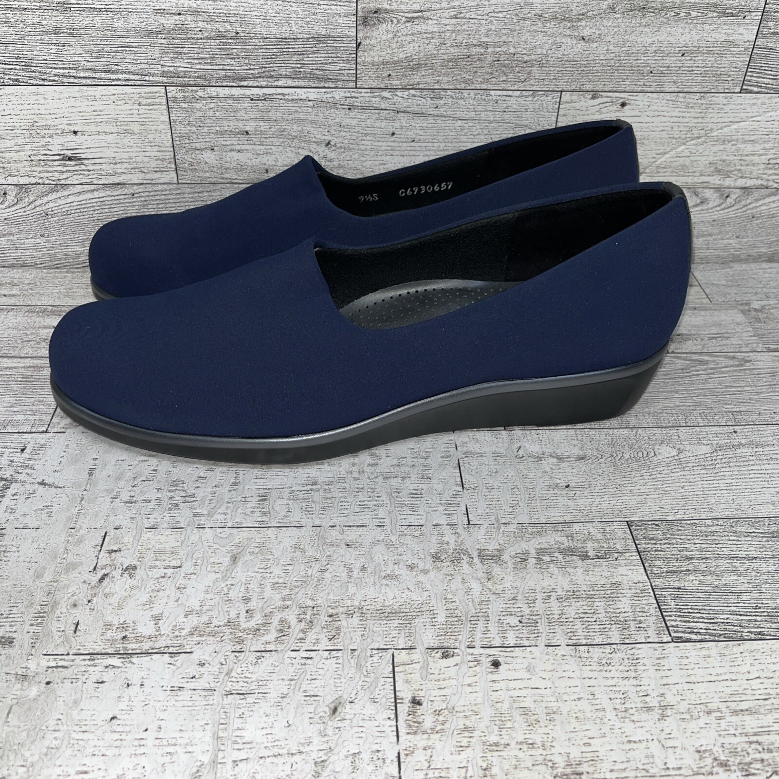 SAS Bliss Blue Stretch Fabric Wedge Tripad Comfort Women Size 9.5S