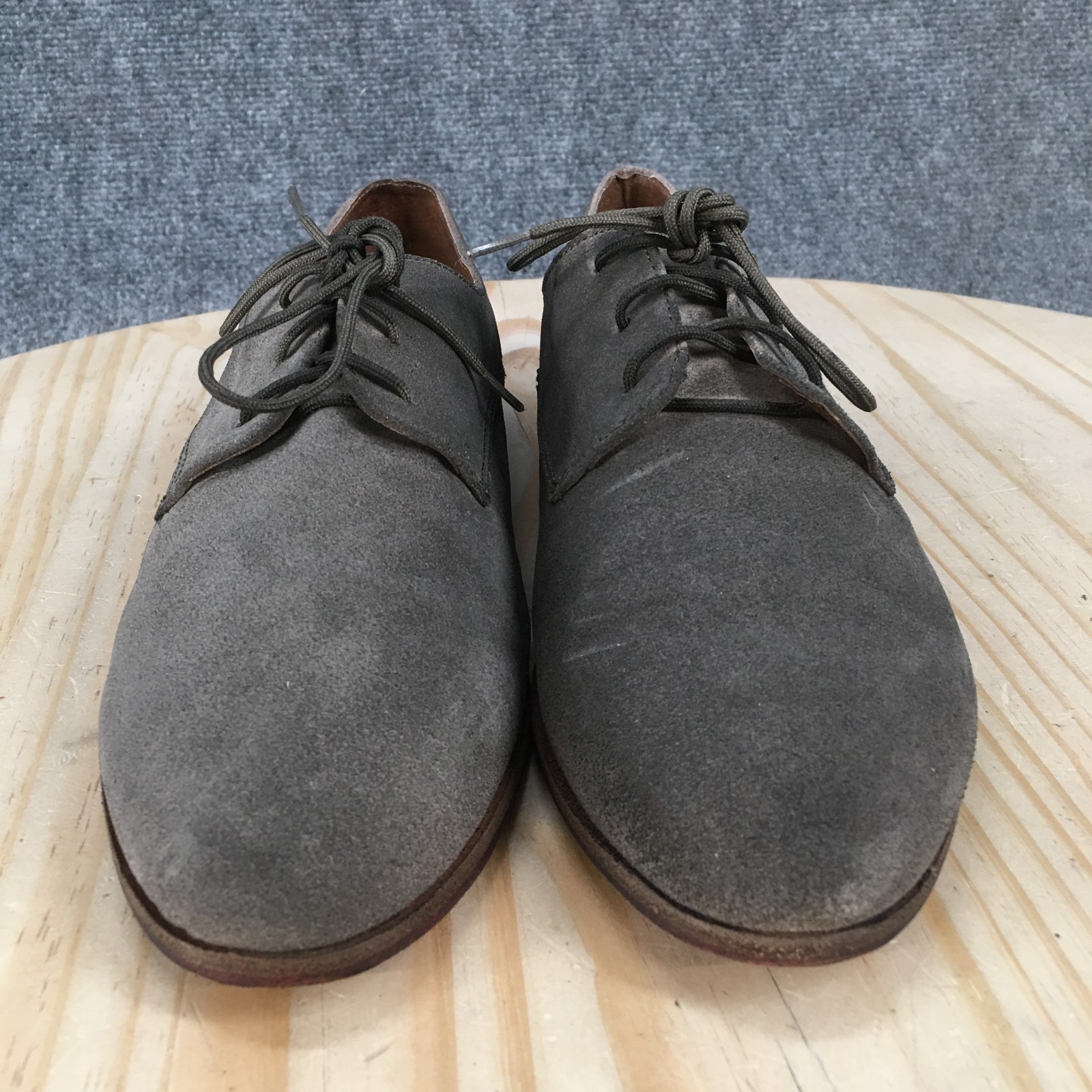 DV Dolce Vita Oxford Shoes Womens 10 Almond Toe Lace Up Low Heels Suede Gray