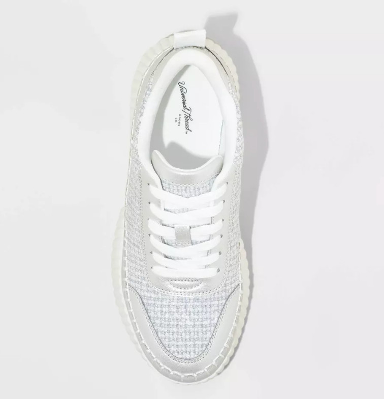 Universal Thread Women’s Silver Persephone Platform Sneakers Memory Foam Insole