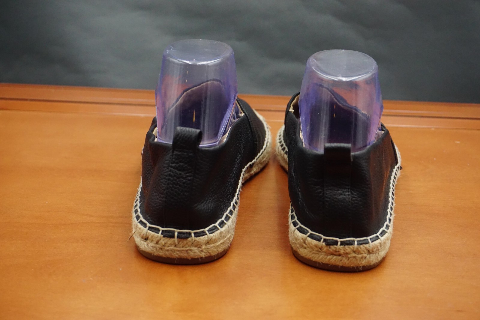Lauren Ralph Lauren Cameryn Espadrille Shoes Womens 11 US Black Leather Slip On