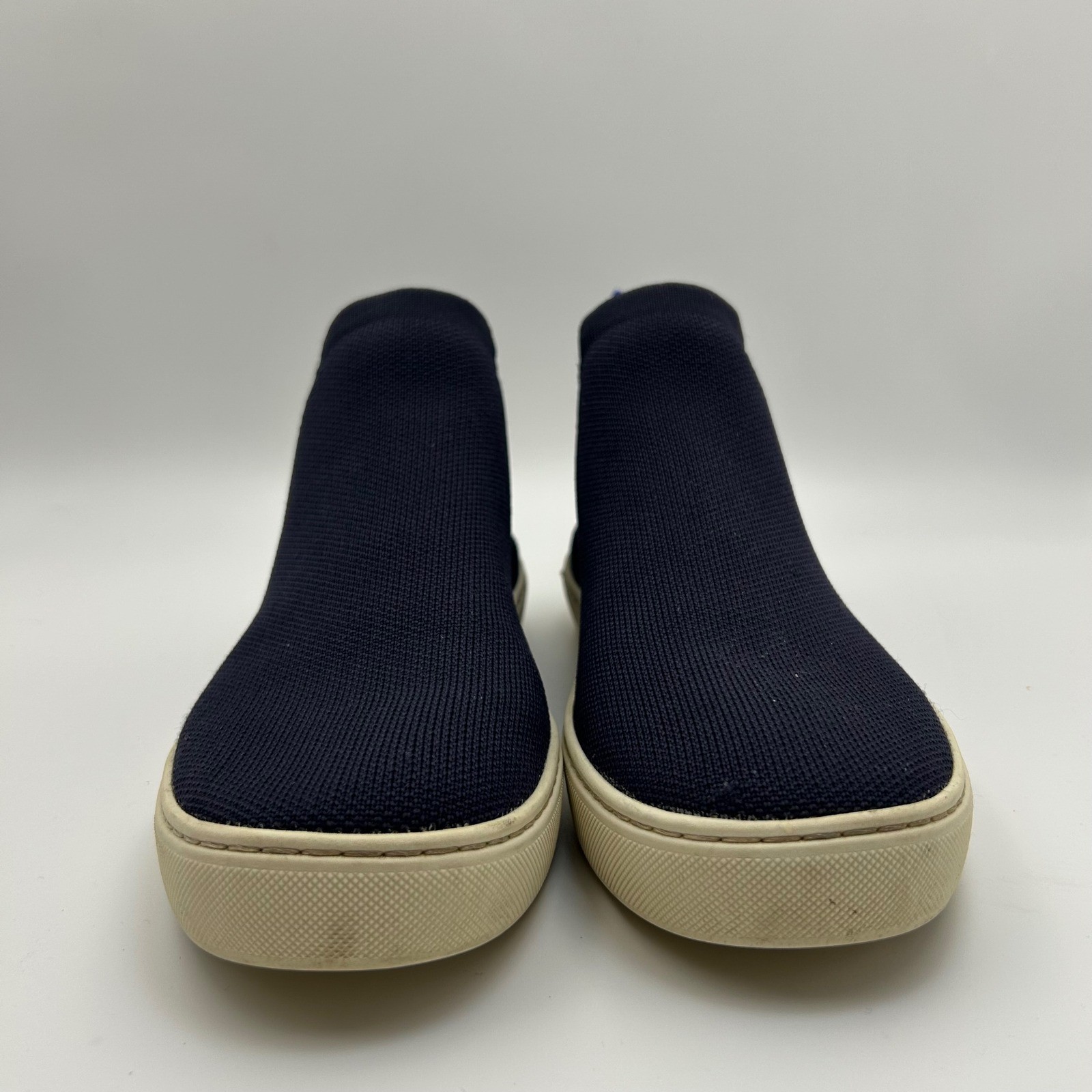 Rothy’s Chelsea Sneaker Women 9 Navy Blue Knit Slip On Sustainable Casual Comfor