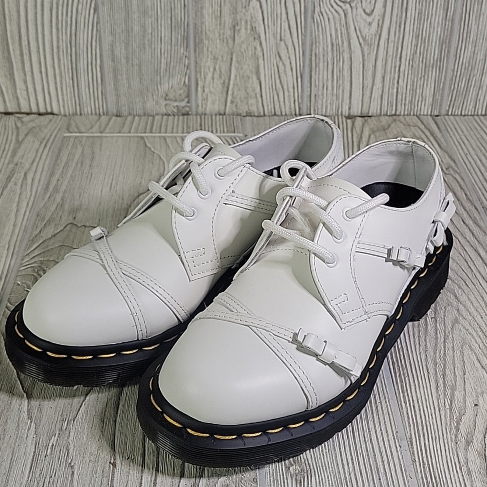 Dr. Martens 1461 Bow Lace Up Oxford White Leather Shoes Womens Size 5 NEW
