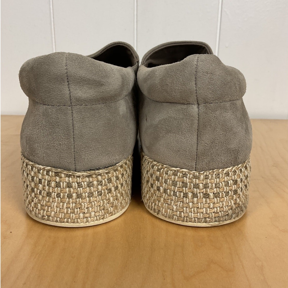 Vince Women’s Wilden Suede Espadrille Dove Gray Slip On Sneaker Platform 9 1/2