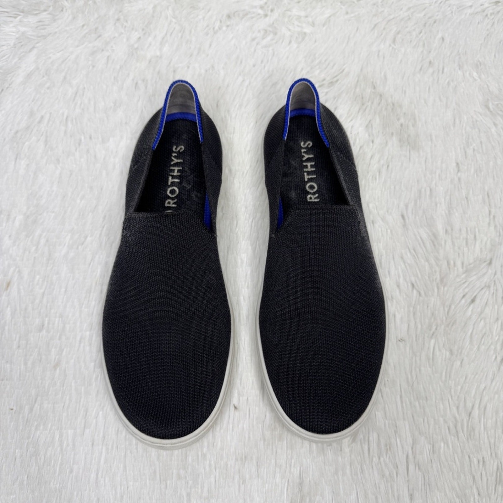 Rothy’s sz 9.5 black the original slip on knit sneakers women’s