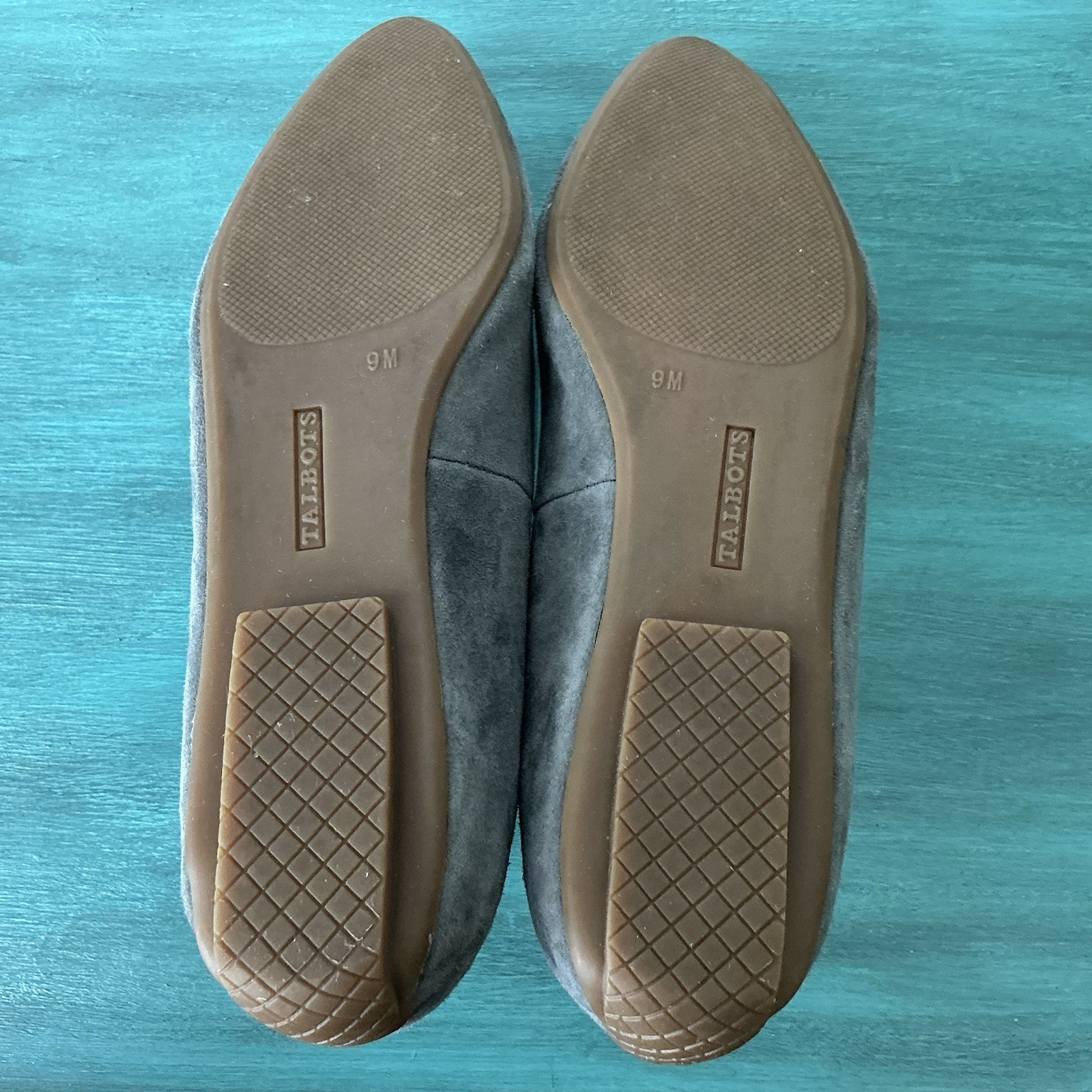 Talbots Francesca Driving Moccasin Sz 9 Gray Suede Boho Chic Comfort Loafer Shoe