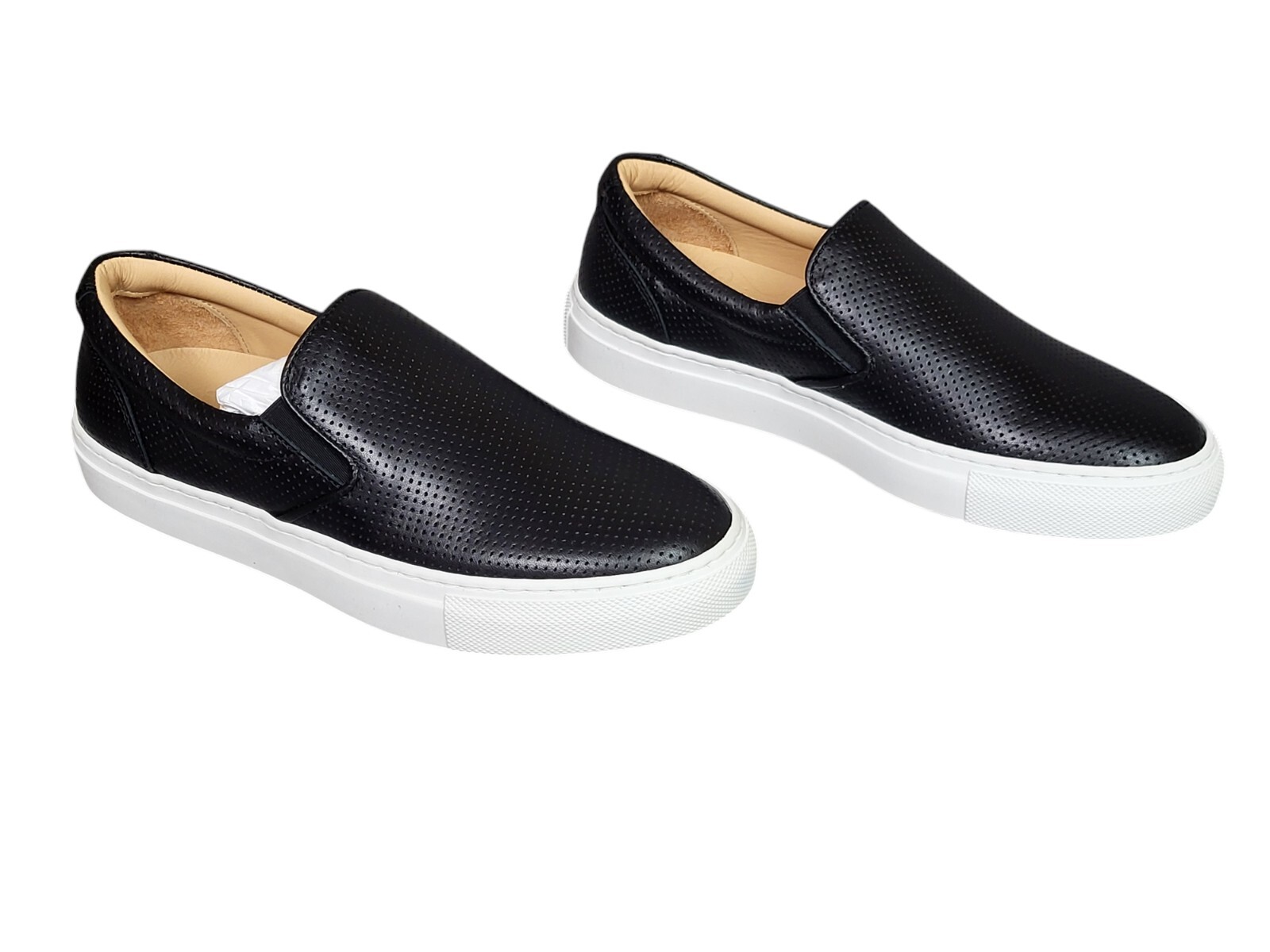 Greats Brooklyn Wooster Leather Slip-on Shoes Black Perforated Women US Size – 6