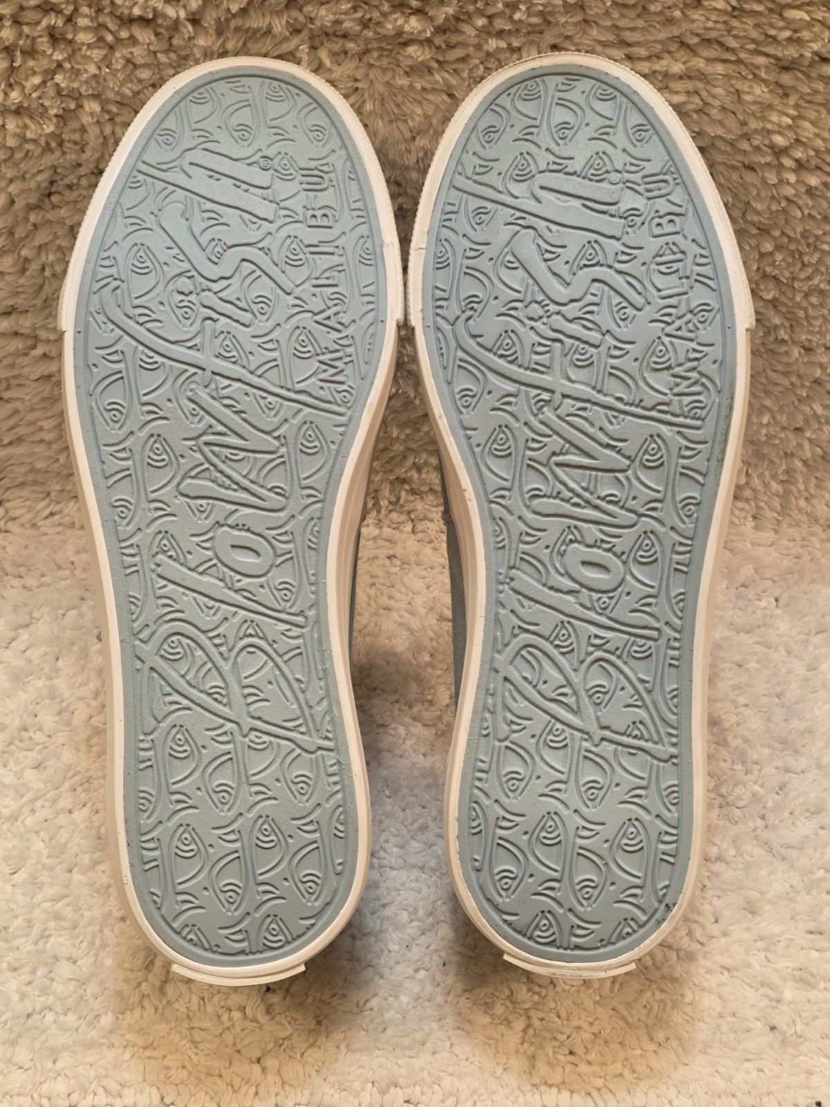 Blowfish Malibu Ice Blue Distressed “Maxine” Womems8 Canvas Slip On Sneakers NEW