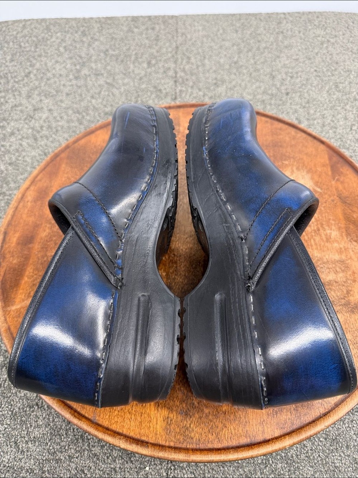 Sanita Shoes Wm 40 US 9 Blue Leather Slip-On Clogs Nursing Professional Slip On