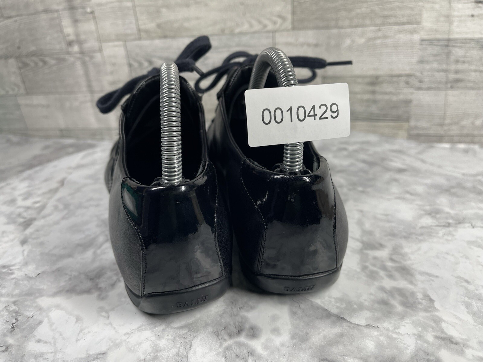 Bally Kayak Sneakers Women 38 / 7.5M Shoes Black Patent Leather Switzerland Made