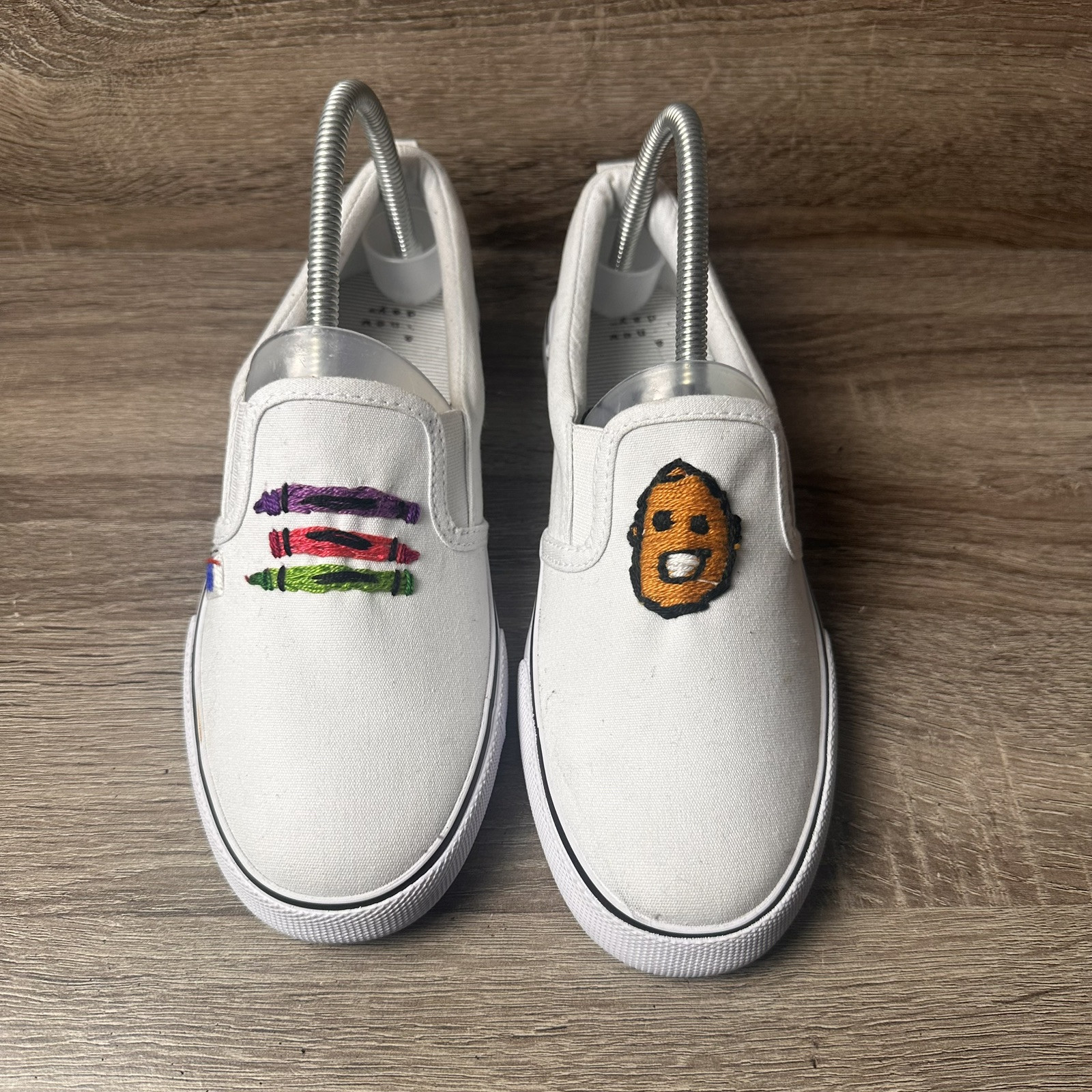 A New Day Slip On Sneakers Womens Size 8 Crayon School Teacher Supplies Shoes