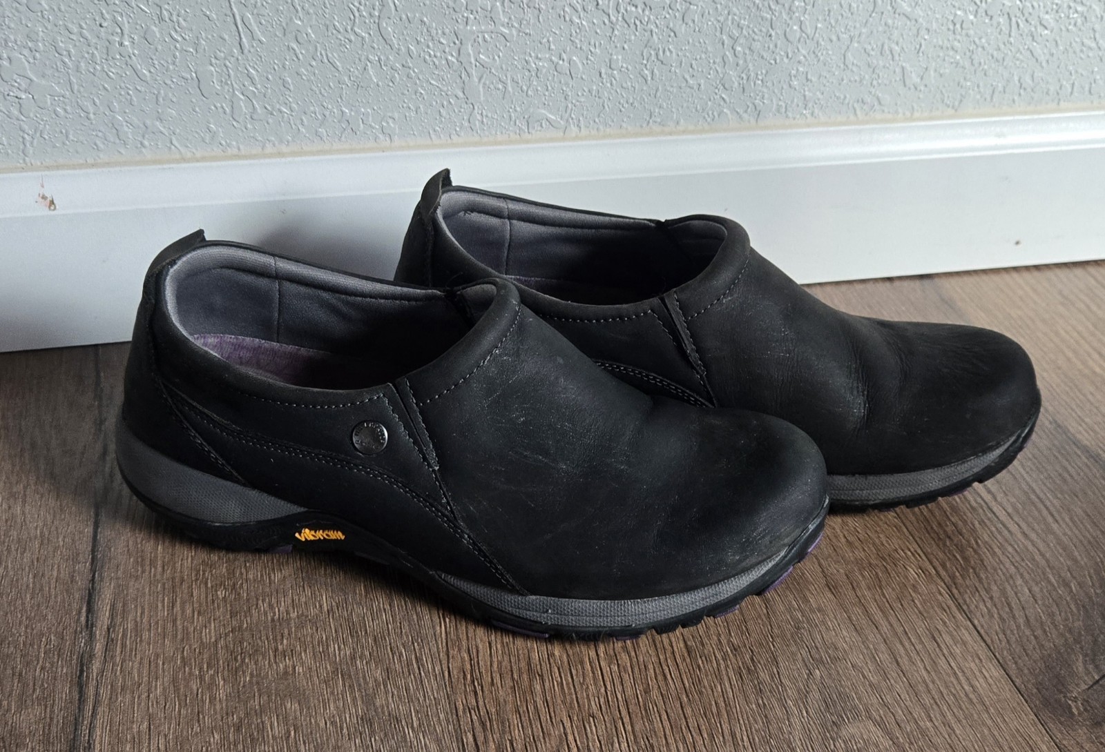 Women’s Dansko Patti Milled Nubuck Slip-on Shoes, Size 8, Black, Vibram Soles