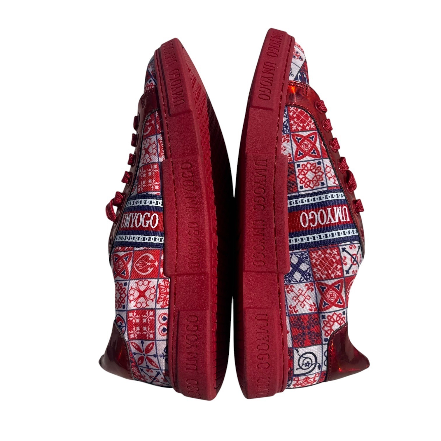 UMYOGO 41 Red Graphic Print Fashion Sneakers Lace Up Casual Shoes Women’s 9.5