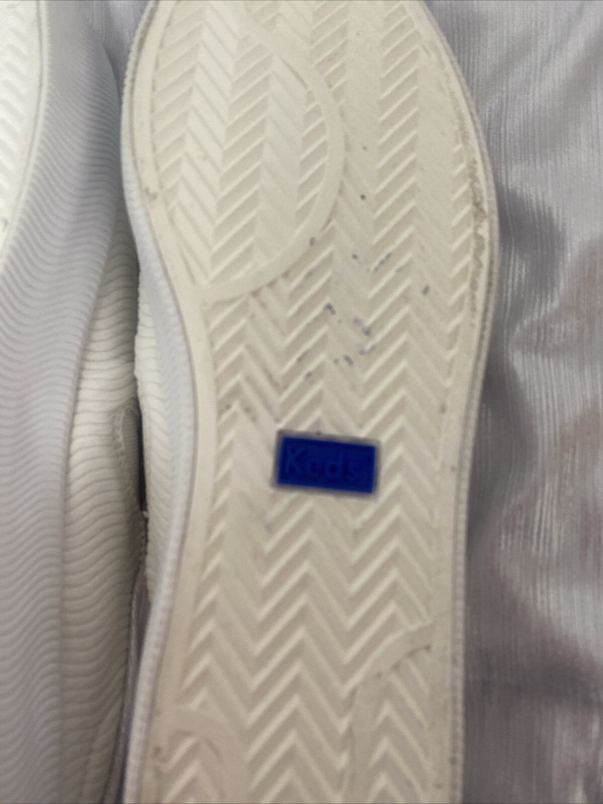Keds Softerra Size 7.5 White Swirly Pattern Mule Tennis Shoe See Note