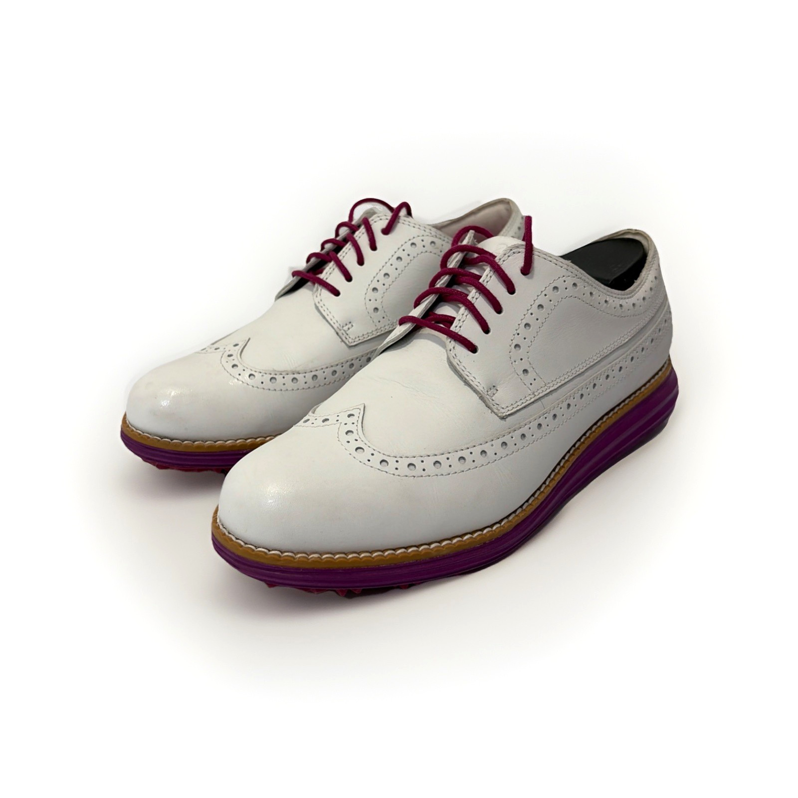 Cole Haan ØriginalGrand Wingtip Oxford Golf White/Purple Women’s Size 8B