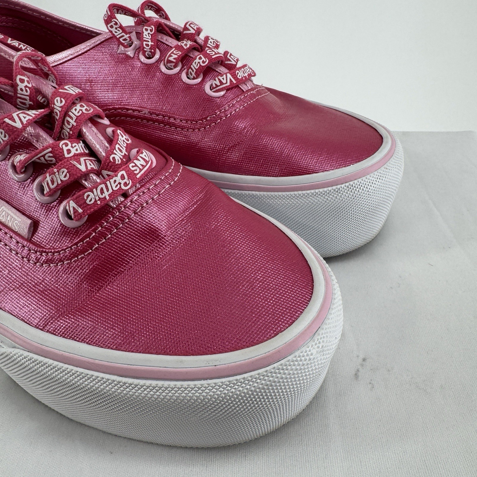 Barbie x Vans shoes womens 8 pink leather platform lace up preppy rare low top