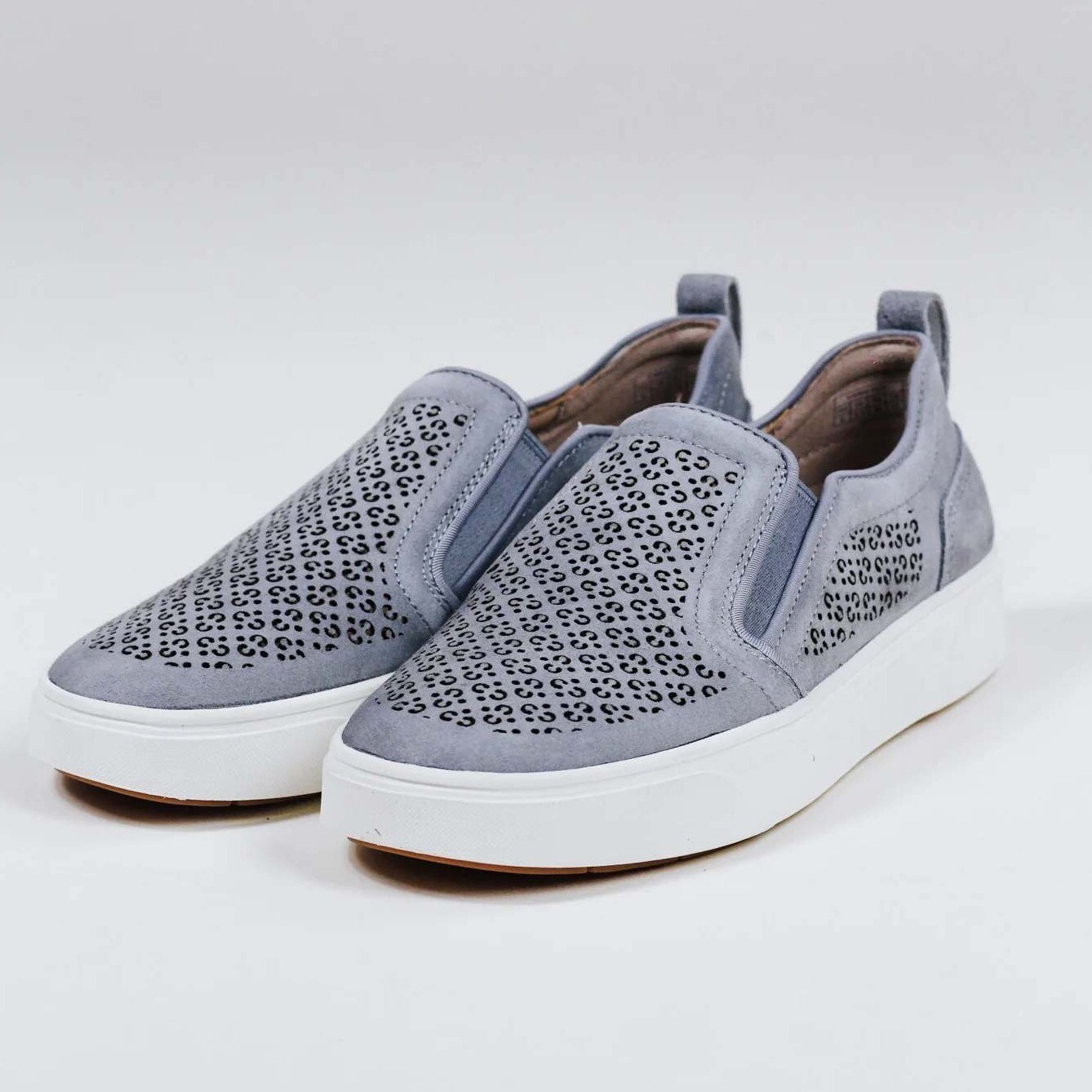 Vionic Kimmie Slip On Sneakers Perforated Comfort Shoes Slate Grey 7.5 Boho