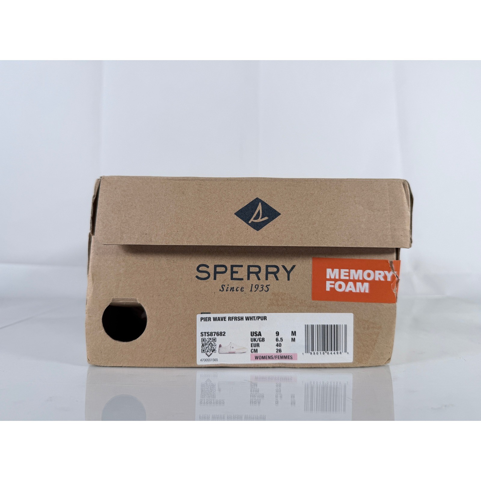 Sperry Pier Wave Refresh White Beige & Purple Womens Shoe Size 9