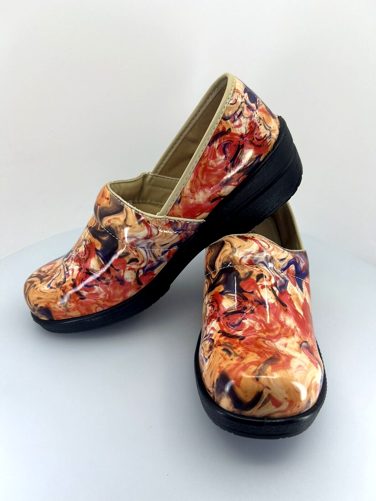 Rasolli Nursing Clog Size 10 Multicolor Floral Lightweight Slip on Shoe