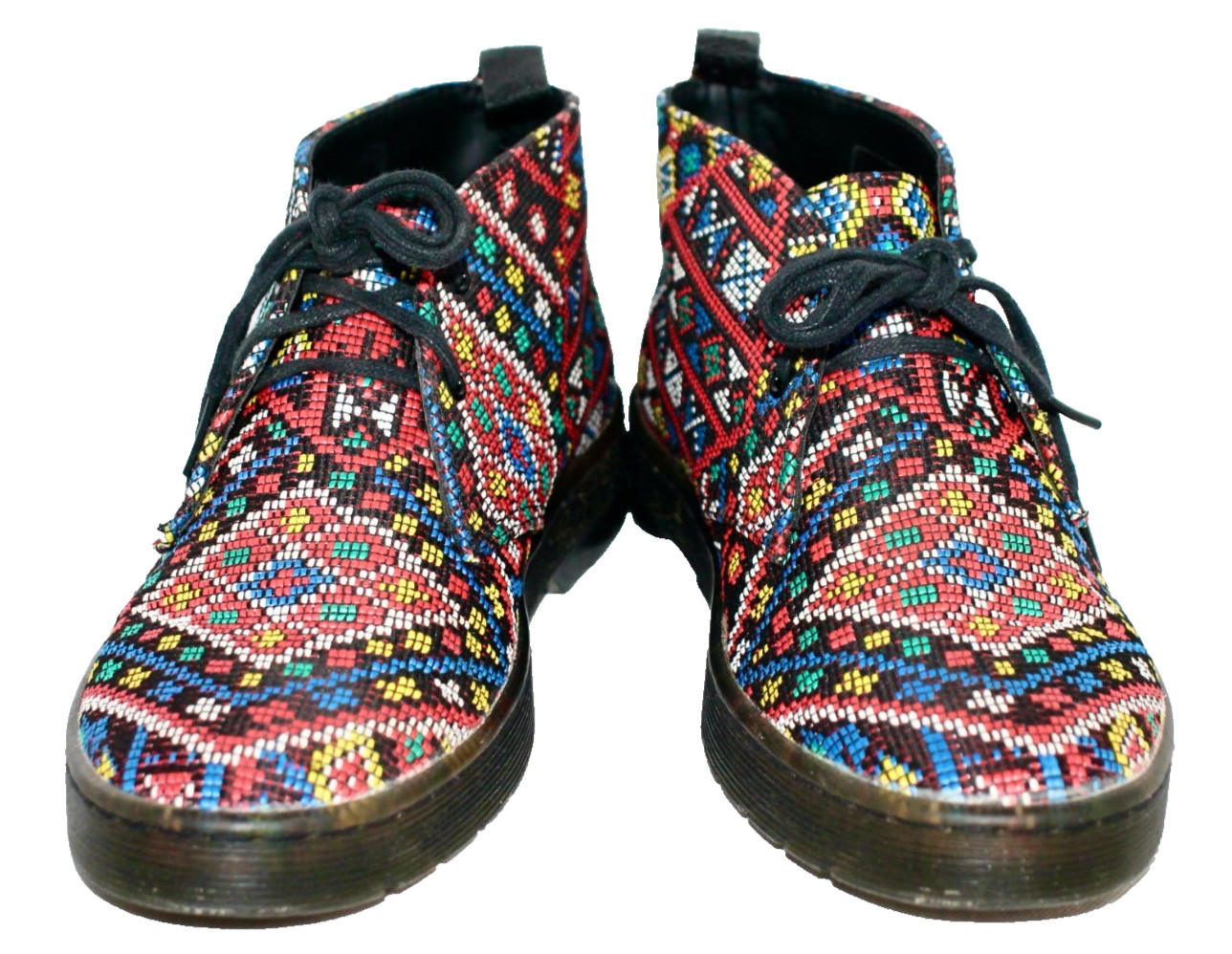 DR MARTENS Daytona Desert Boot Women Size 6 Multicolor Woven Aztec Mosaic