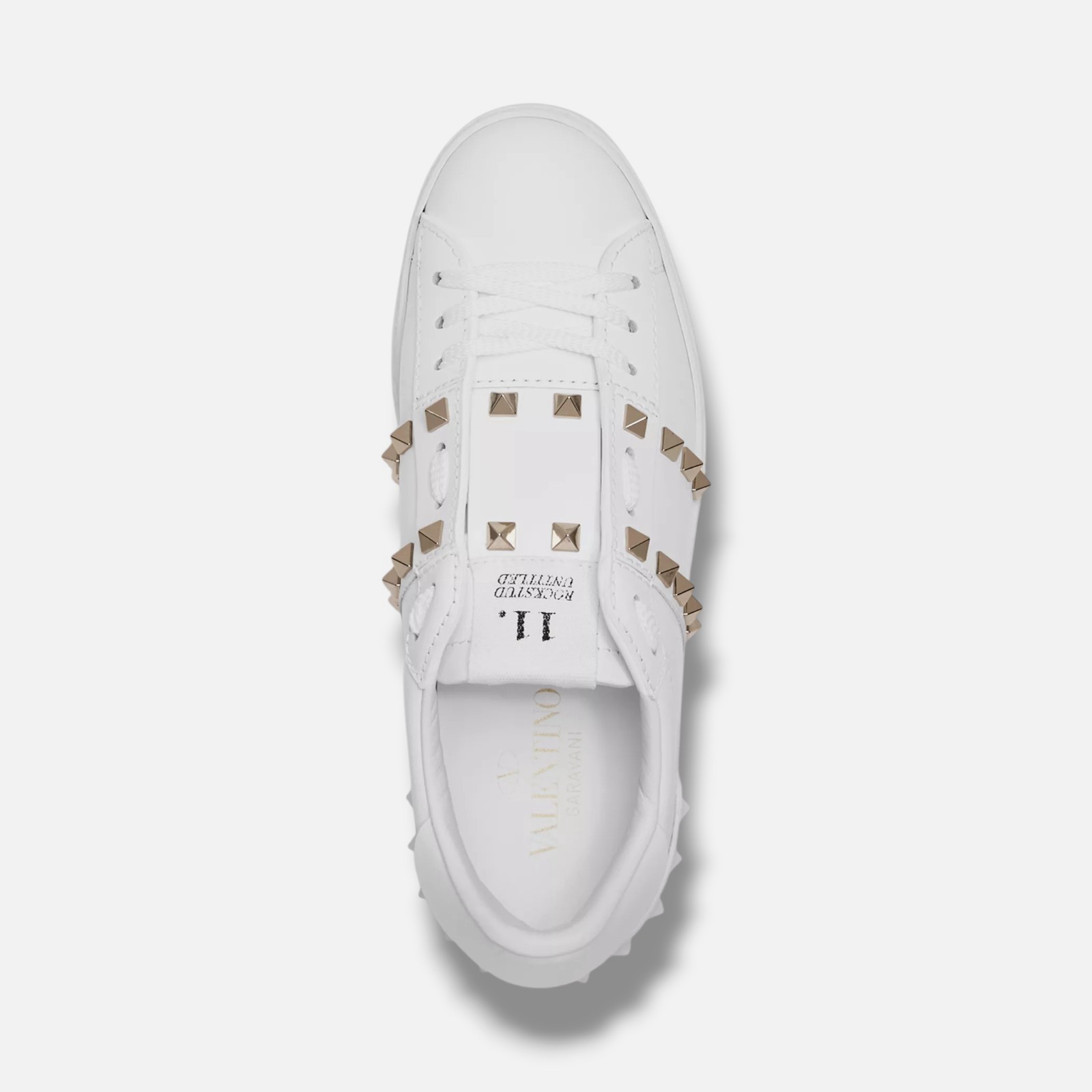 Valentino Garavani Women’s White Rockstud Sneakers Shoes Size EU:41.5 US:11.5