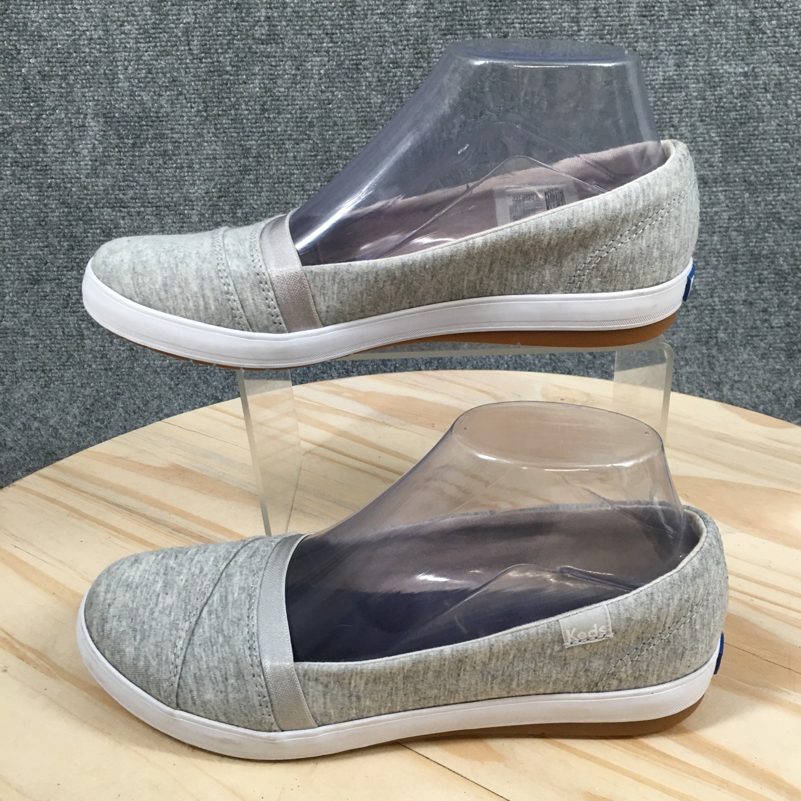 Keds Shoes Womens 7 Carmel Jersey Casual Slip On Sneakers WF59966 Gray Fabric