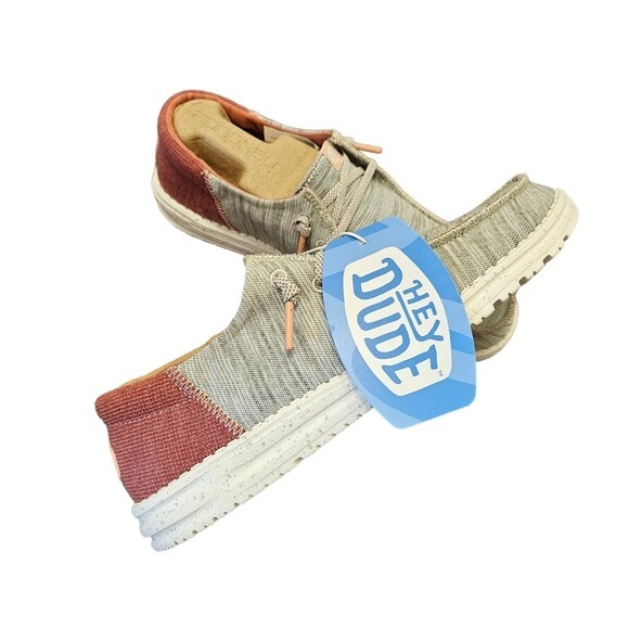 Hey Dude Wendy Funk Jersey Light Grey Womens Slip On Shoes New with Box Size 9