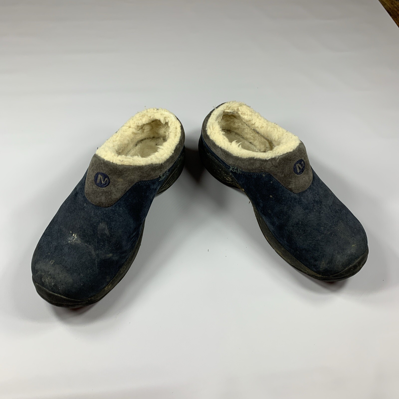 Merrell Encore Ice India Ink Shearling Mule Clog Shoes Womens Size 6 Blue J66606
