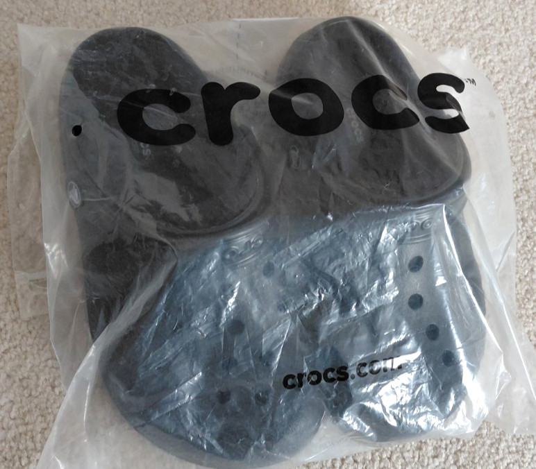 7 Womens Mens 5 Crocs Dual Comfort Fleece Lined Black Slip On Shoes fur w/7 m/5