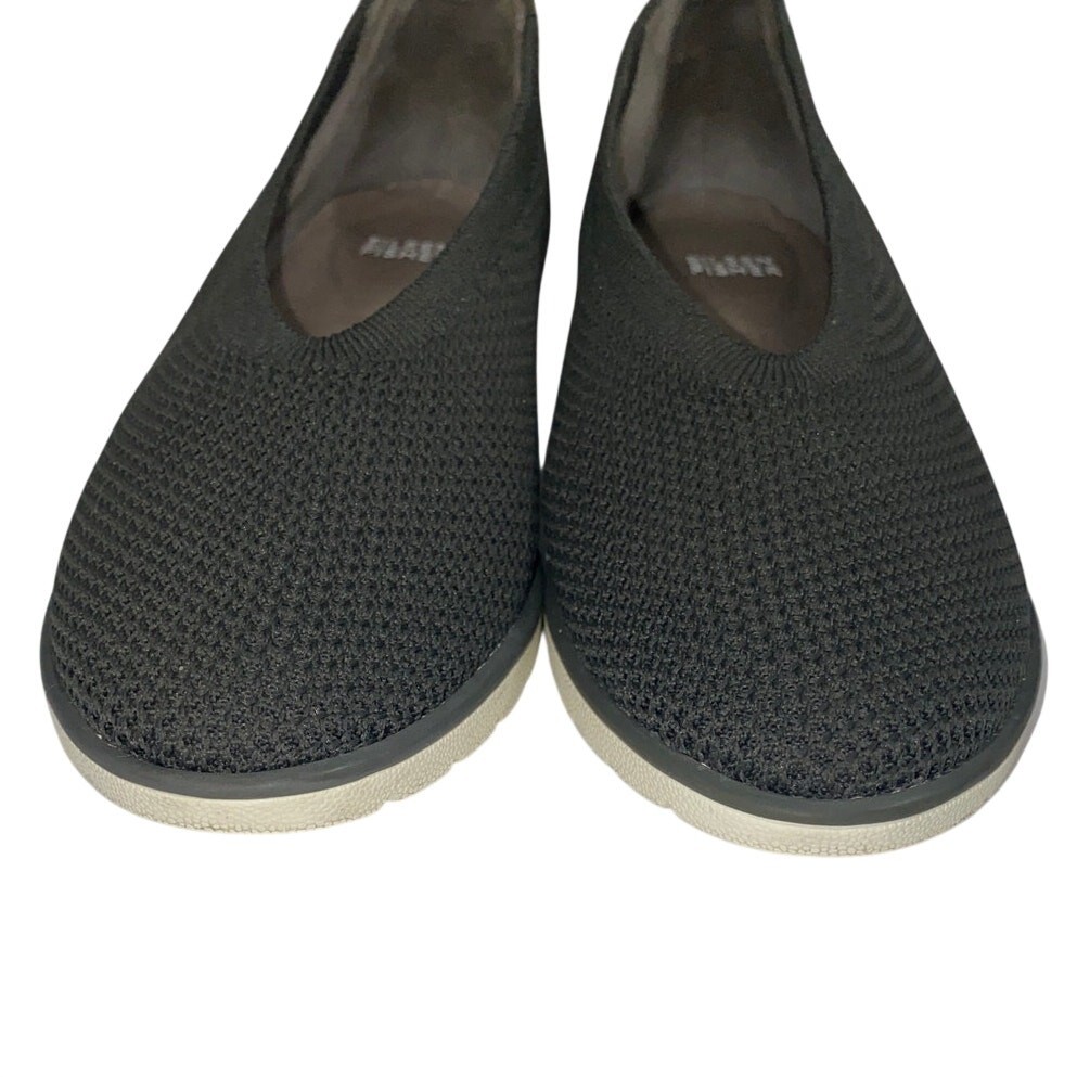 Eileen Fisher Heaven Shoes Women Sz 9.5 Charcoal Gray Knit Comfort Wedge Loafers