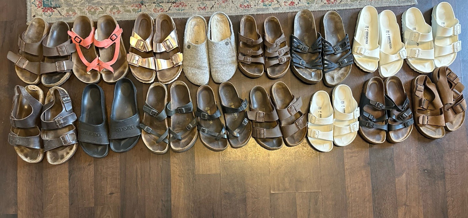 Birkenstock Sandals Wholesale Collection LOT of 17 USED Rehab Distressed Resale