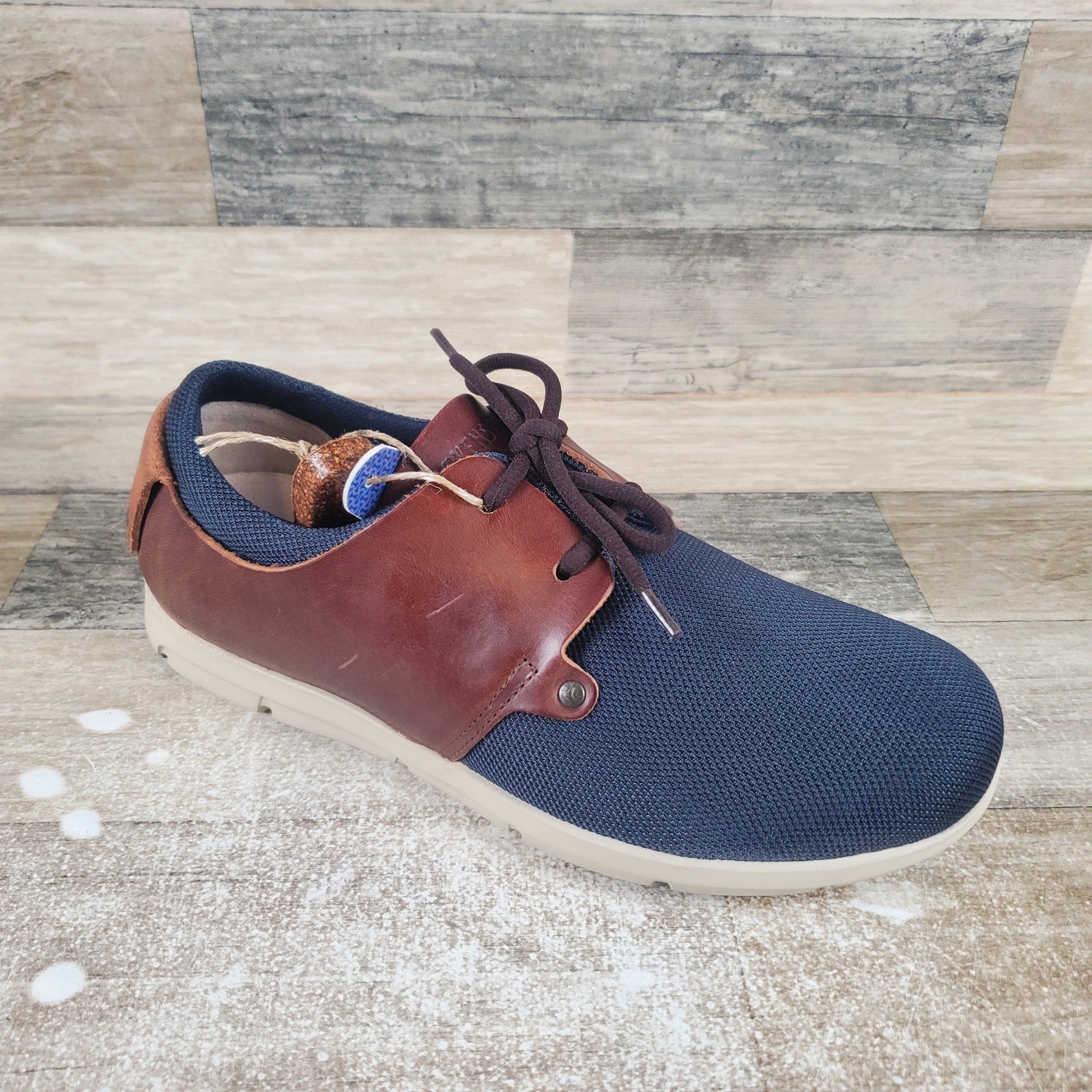 Birkenstock Minot Womens Shoes Sz 9 Regular Blue Brown Leather Lace Up Sneakers