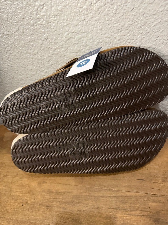 Universal Thread Chestnut Brown Suede like Mule Clogs with Cream Lining size 12