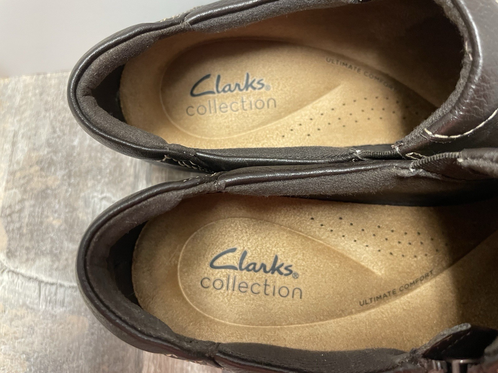 CLARK’S COLLECTION Carleigh Ray Women’s Size 9M Side Zip Leather Brown Shoes New
